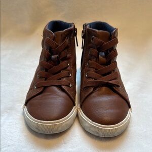 Kids Brown High-Top Sneakers